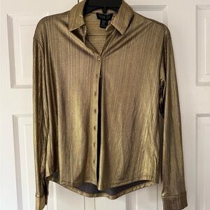 Rachel Zoe Metallic Gold Shirt